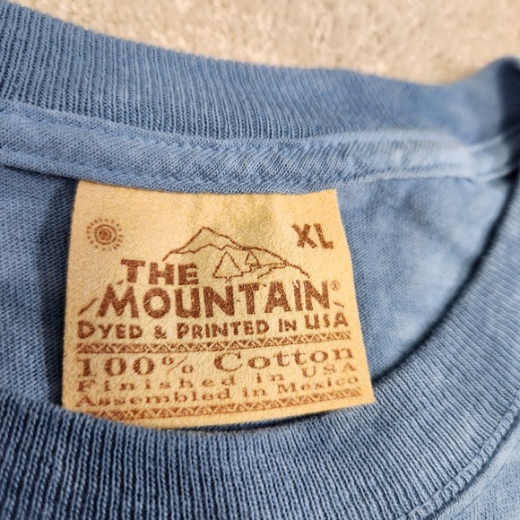 Vintage The Mountain Shirt Adult XL Tie Dye Horse Nature Tee Y2K Blue USA - Picture 3 of 8